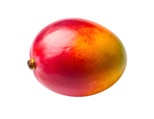 A mango with a red and yellow color