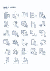 Invoice and bill outline  icon set, Its including icons like Payment, budget, receipts