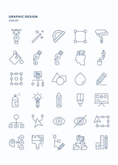 Graphic Design tool outline  icon set, Its including icons like scale, vector, graphic designer