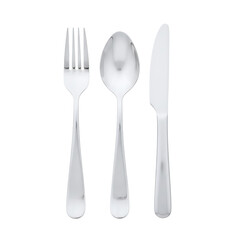 Classic silver cutlery set with fork knife and spoon