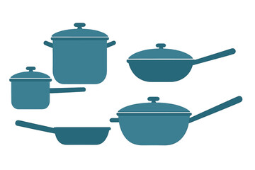Collection of essential kitchen cookware including pots, saucepans, and frying pans