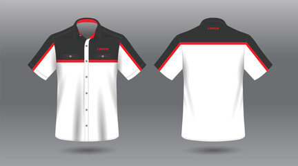 white red and black strip short sleeve work shirt for corporate company and industry