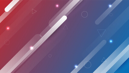 Modern abstract background with red and blue gradient, diagonal shapes and glowing light effects