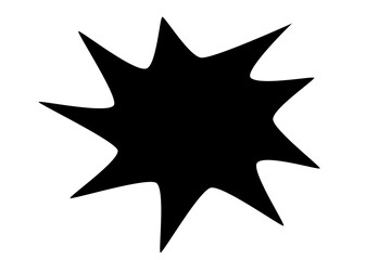 Obraz premium Black comic burst shape with sharp edges for pop art design, sale badge, and modern abstract decoration
