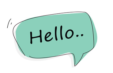 hello text on bubble speech cute cartoon design .eps
