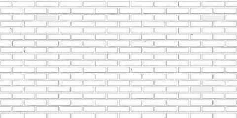 Simple hand drawn white brick wall texture background with dark outlines and subtle shading