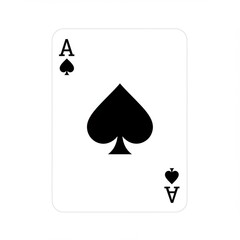Ace of spades, minimal, white background