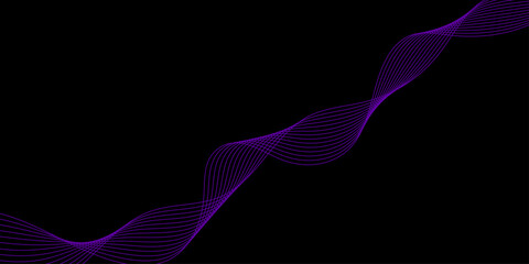 Abstract smoke background, holographic, rainbow, foil, gradient, pattern, pink, blue, effect, glow, yellow, green, purple. Purple background with flowing wave lines. Futuristic technology concept.