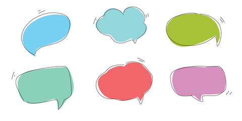 set of vector bubble speech cute cartoon design.eps