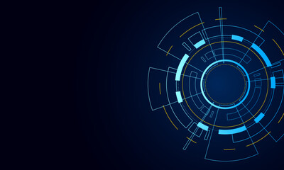 Sci fi futuristic user interface, HUD, Technology abstract background , Vector illustration	
