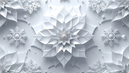 White floral and snowflake design
