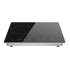 Obraz premium Sleek induction cooktop appliance showcasing modern kitchen design and minimalist aesthetics with