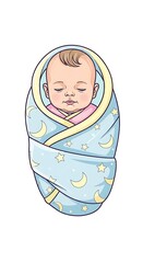 Sleeping Baby in a Swaddling Cloth.