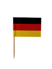 German black, red, and gold tricolor flag on a tiny stick with a transparent background.