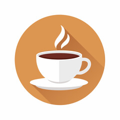 Obraz premium Warm Beverage Illustration on Brown Background