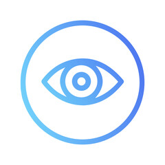 Minimal eye symbol icon illustration within a circular outline