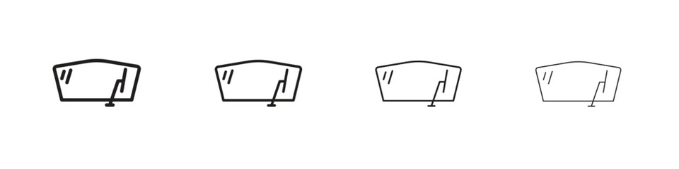 Windscreen icons. editable stroke icon collection.