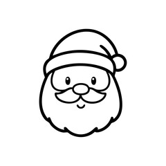 A cute Santa Claus head with a joyful expression, symbolizing the festive spirit of Christmas.