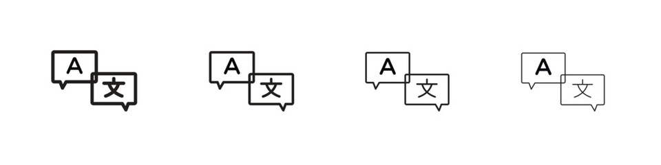 Translator icons. editable stroke icon collection.