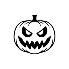 A jack-o'-lantern with a fierce face, symbolizing Halloween's spooky spirit.