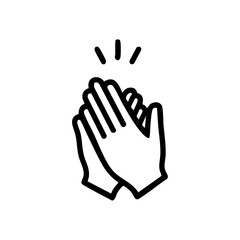 A clapping hands graphic showing motion for applause or praise.
