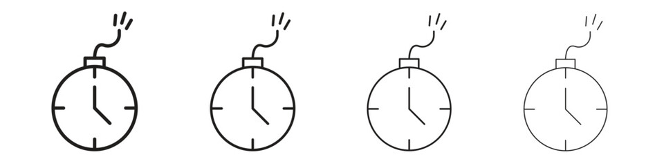 Time bomb icons. editable stroke icon collection.