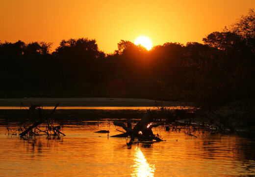Pantanal River sunset, Brazil