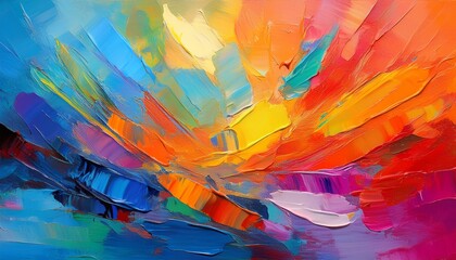 vibrant palette abstract rough colorful multicolored art painting texture with oil brushstroke pallet knife paint on canvas