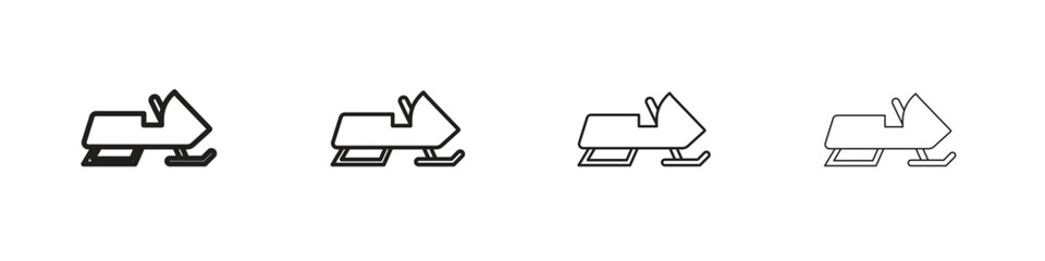 Snowmobile icons. editable stroke icon collection.