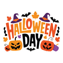 Happy Halloween vector set of scary pumpkin icons and illustration for autumn night party celebration design