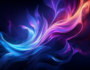 Obraz premium a long blue and purple flame with a purple and blue flame on the right fluid blur texture