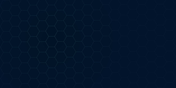 Geometric abstract blue hexagon background. Horizontal web banner for medical, science, bio. - Powered by Adobe