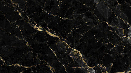 Black marble texture with gold veining creates luxurious and elegant appearance. intricate patterns add depth and sophistication