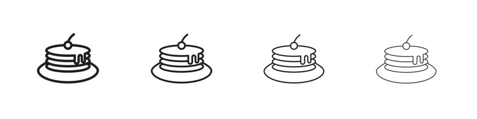 Pancake icons. editable stroke icon collection.