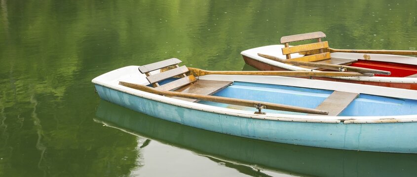 Rowing boats, Freibergsee, near Oberstdorf, Allg&auml;u, Bavaria, Germany