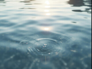 water surface with ripples reflecting sunlight, creating calming and peaceful atmosphere