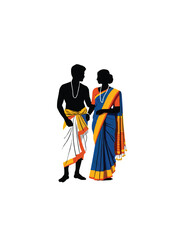 Indian Traditional Costume Silhouette and  Vector Collection