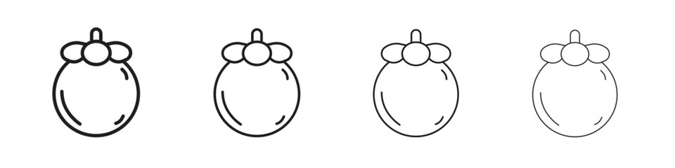 Mangosteen icons. editable stroke icon collection.
