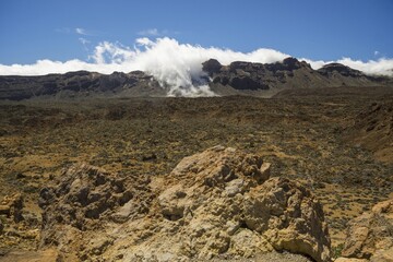 Volcanic landscape, plateau, Parque Nacional de las Cañadas del Teide, Teide National Park, UNESCO World Heritage Site, Tenerife, Canary Islands, Spain