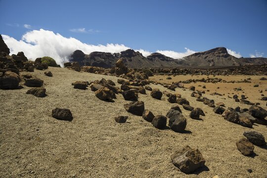 Volcanic landscape, plateau, Parque Nacional de las Ca&ntilde;adas del Teide, Teide National Park, UNESCO World Heritage Site, Tenerife, Canary Islands, Spain