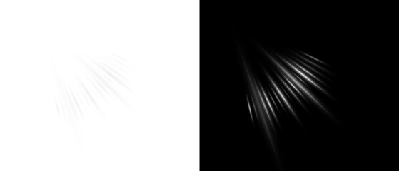 PNG transparent sunlight lens flare effect with soft white beams, realistic light transition...