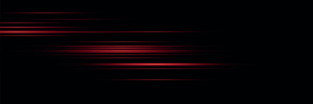 Speed lines light effect, glowing magic rays, abstract neon lines. Police or car lights in motion concept. Vector illustration.
