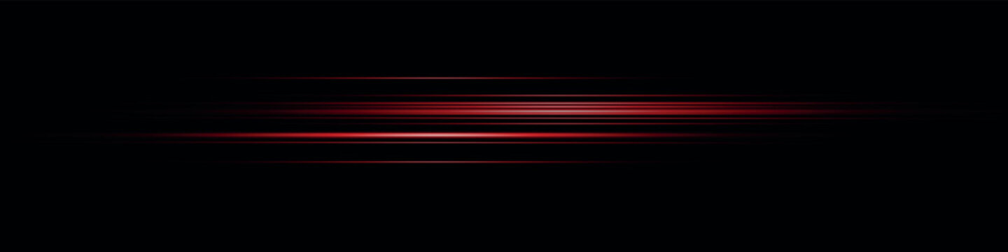 Speed lines light effect, glowing magic rays, abstract neon lines. Police or car lights in motion concept. Vector illustration.
