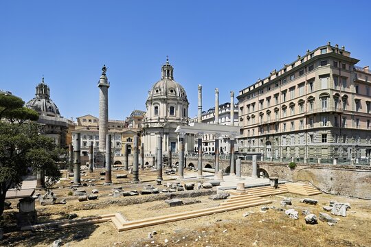 Roman Forum archaeological site, Rome, Lazio, Italy