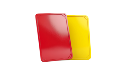 Referee Red and Yellow Cards Isolated on Transparent Background – Sports Decision Concept