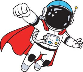 illustration of a flying astronaut mascot icon