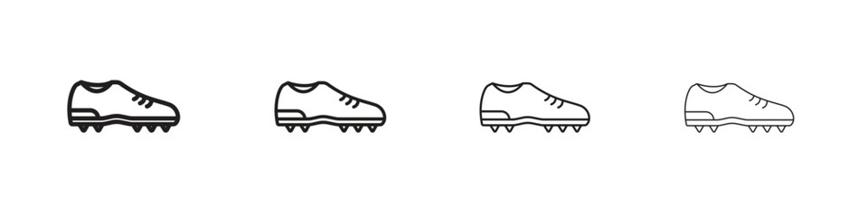 Cleats icons. editable stroke icon collection.