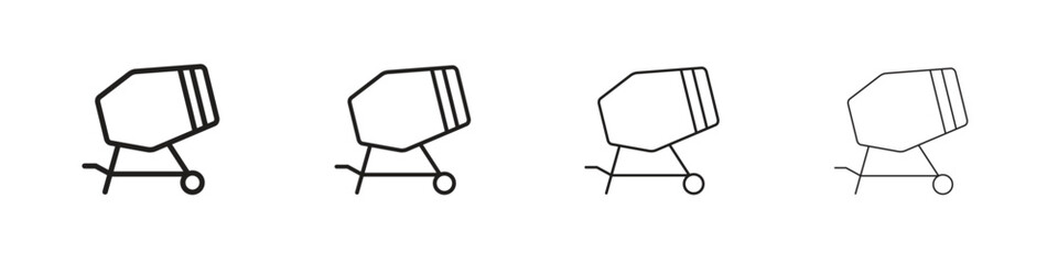 cement mixers icons. editable stroke icon collection.