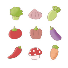 set of vegetables
