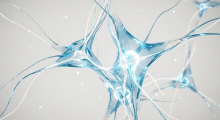 Close-up of abstract neural network with glowing connections representing thought processes